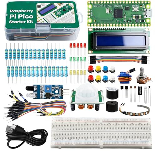 Basic startkit för Raspberry Pi Pico, Super Starter Kit för Raspberry Pi Pico, Raspberry med Breadboard, 2c 1602 Lcd visningsmodul, sensorer kompatibel