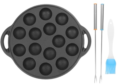 UPKOCH Pentola in Ghisa per Pane e Carne, Padella Spessa in Ferro Nero Superficie Liscia, Utensile da Cucina Pratico per Hotel e Cottura Colore Casuale