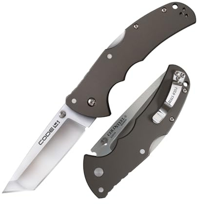 Cold Steel, Code 4 Lockback Tanto, Klappmesser, Tanto Klinge, Taschenmesser, Aluminium Griff, Satin Finish, S35VN Klingenstahl, scharfes Messer für Outdoor, Camping, Schnitzen | S35VN Klinge, Aluminium-Griff, Tanto, Tri-Ad Lock