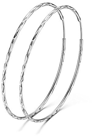 VONALA 925 Sterling Silber Creolen Ohrringe, Poliert, Großer Kreis, Endless, Für Frauen & Mädchen (60mm)