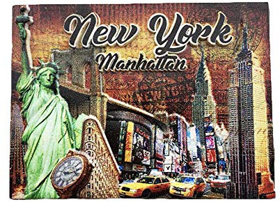 Manhattan New York 3D USA Kühlschrankmagnet Tourist Travel Souvenirs Handgemachte Harz Handwerk Magnetische Aufkleber Home Küche Dekoration Kühlschrankmagnet Sammlung Geschenk