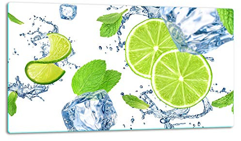 TMK ArtDeko – Schneidebrett Glas – Glasschneidebrett für die Küche 52x30 cm – Robust, Hygienisch & Rutschfest – Glas Schneidebrett – Zusätzliche Arbeitsfläche – Vielseitige Nutzung