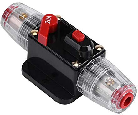 Leistungsschalter, DC12V-24V-Sicherung Leistungsschalter Auto-Audio- / Videosystemschutz Schutzschalter-Sicherungshalter zurücksetzen(20A)