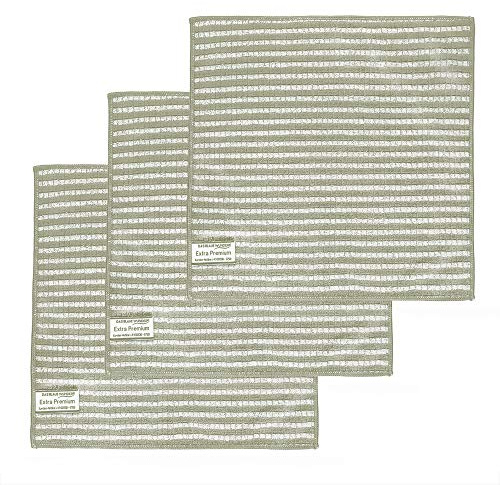 Das blaue Wunder EXTRA Premium Spültuch I Reinigungs- und Spültücher I 30x30 cm I Bambusfasern I I Extra saugstarke Küchentücher (Grau, 3)