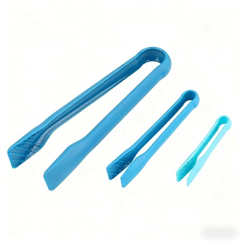 3 Pcs Silicone Pinces, Pinces à Pain en Plastique Multifonctionnelles Pinces Alimentaires Pince à Salade Cuisine Cuisson Outil de Cuisson - 6/8/10 pouces(Bleu)