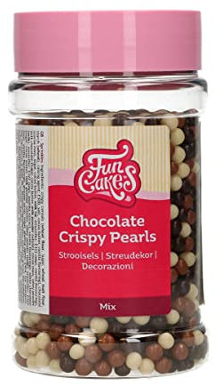 FunCakes Perles Croustillantes Chocolat Mix: Sprinkles gâteau, bon goût, parfait pour la décoration de gâteaux, pépites de chocolat. 155 g.