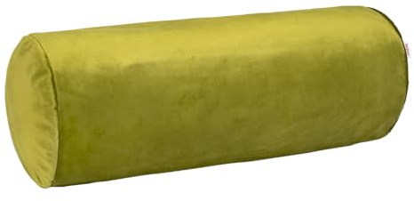 beties - Samt&Sonders-Serie - XL-Nackenrollenbezug ca. 25x70 cm; in Mai-grün mit dekorativer Jeansnaht aus deutschem Unternehmen in hochwertiger Qualität