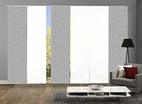 wohnfuehlidee 6er-Set Schiebevorhänge Marlies Blickdicht, Höhe 245 cm, Silber