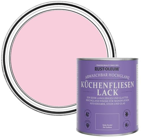 Rust-Oleum Pink Water-Resistant Kitchen Tile Paint in Gloss Finish - My Husband Said No 750ml