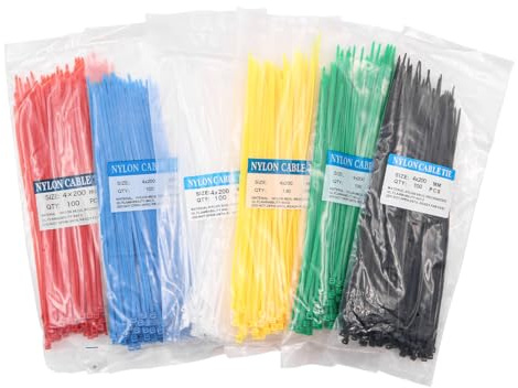 Hsthe Sea 600 Stück farbige Kabelbinder 200mm – Kabelbinder farbig bunt– Hohe Qualität Starke Nylon Zip Kabelbinder von, mehrfarbig, Kabelbinder Set - UV-Beständig