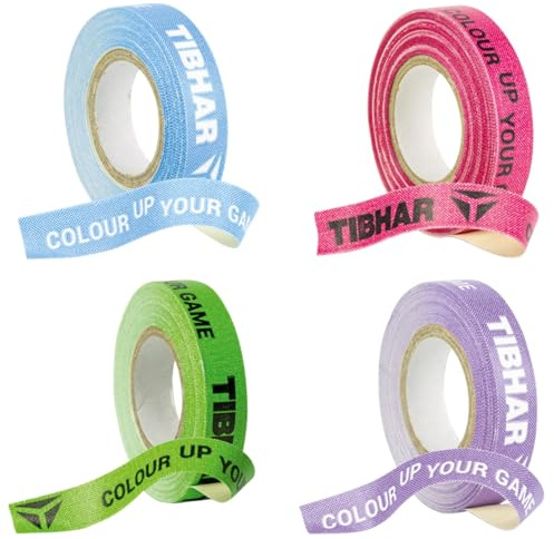 Tibhar Nastro per ping-pong, colore | 10 mm di larghezza | 5 m di lunghezza | rosa, viola, blu, verde (rosa)