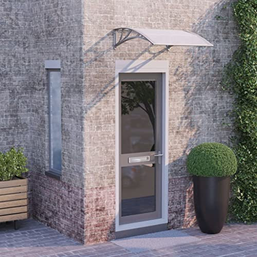 Türvordach, Standmarkise Sonnenschutz Terrasse Sichtschutz Balkon Sonnensegel Geeignet für Café Terrasse Bars Wohnmobil Grau und Transparent 80x80 cm Polycarbonat