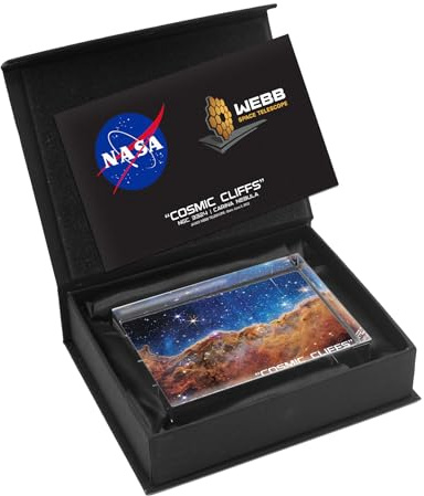 NASA Hubble-Weltraumteleskop Landschaft Kristall Briefbeschwerer Geschenkset, 10,2 x 7,6 cm, mit Infokarte