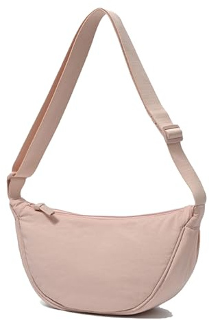 Umhängetasche, Umhängetasche für Damen, kleine Nylon-Halbmond-weiche, lässige Umhängetasche, Brusttasche, Umhängetasche, Tagesrucksack, Umhängetasche