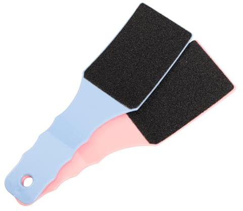LALADEFIEE Raspa per Piedi Doppia Faccia Manico Curvo in Ps 2 Pezzi Strumento Esfoliante Salvaspazio per Rimuovere Pelle Morta Spessa per Cura dei Piedi