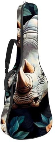 Bassgitarrentasche mit Kunstblumen Rhino 54, Tasche für Akustikgitarre, 101,6 cm (40 Zoll) E-Gitarrenkoffer, wasserdichte Oxford E-Gitarre, Gigbag für akustische Konzertgitarre, Ukulele, Kunstblumen