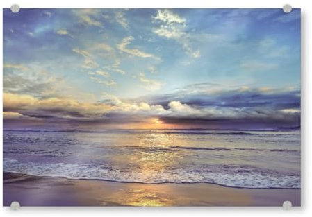 artboxONE Acrylglasbild 60x40 cm Natur Meer- und Himmelstreffen Bild hinter Acrylglas - Bild Strand küste Meer