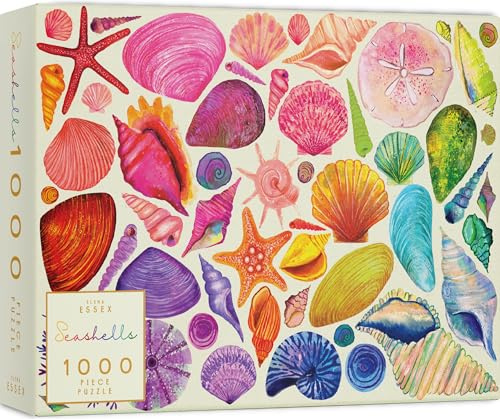 Elena Essex Puzzle 1000 Teile - Sea Shells, Puzzle für Erwachsene, Puzzle 1000 Erwachsene, Buntes Strand Ozean Muschel, Puzzlegröße 70 x 50 cm
