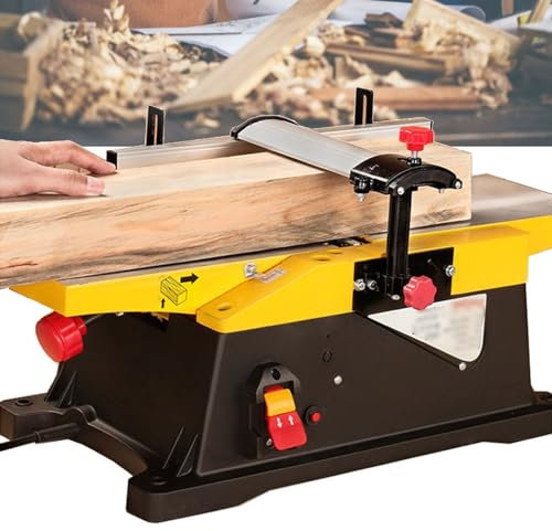 Woodworking Planer Electric 6 Inch 1800W Benchtop, Multifunctional Desktop Wood Planer with 12000 RPM, Adjustable Cutting Depth 0-3MM for Wood Cutting