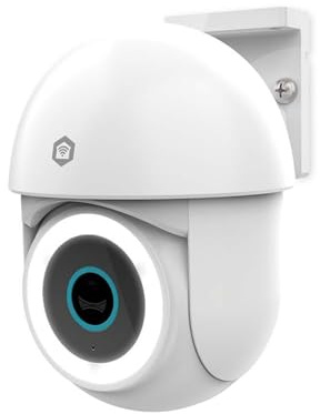 NEDIS WIFICO22CWT | Caméra extérieure Wi-FI SmartLife | 3MP Full HD 1296p | Projecteur LED | Vision Nocturne | Panoramique et Inclinaison | Détection de Mouvement | IP65 | microSD/Cloud | Blanc