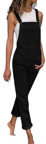 Sawmew Salopette in denim Salopette da donna Jeans Pantaloni Tuta aderente vintage Tuta floreale Salopette corta in denim