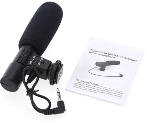 Maxtonser Professional External Stereo Microphone 3.5mm Camcorders Microphone for DSLR Camera