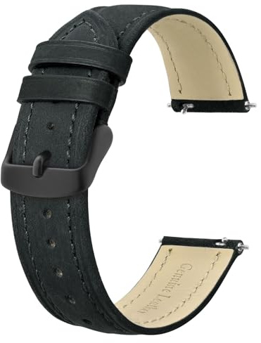 BISONSTRAP Extra Lange Armband 18mm 20mm 22mm 24mm, Leder Uhrenarmband für Herren, XL Ersatzarmband für Große Handgelenke