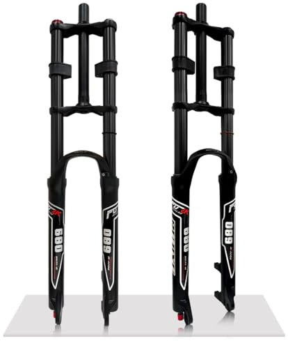 26 27.5 29 Zoll Mountainbike Luftfedergabel Rebound Einstellung Fahrrad Federgabel 145mm Federweg XC/AM/DH Downhill MTB Gabel Ultralight Vorderradgabel 1-1/8 Doppelbrueckengabel QR 9x100mm(Black,27.5'