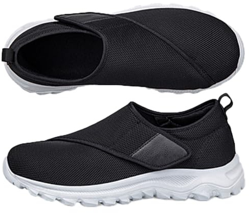 AEHO Basket Scratch Homme Chaussures Homme Mocassins orthopédiques à Enfiler Confortables avec Soutien de la voûte Plantaire Legere sans Lacets Tennis,Noir,43 EU