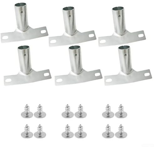 Lot de 6 supports de manche de balai avec vis pour outils de nettoyage, construction en métal robuste pour une prise en main sûre sur les poignées de 23 à 5 mm de diamètre, offerts en lots de 3, 6, 12