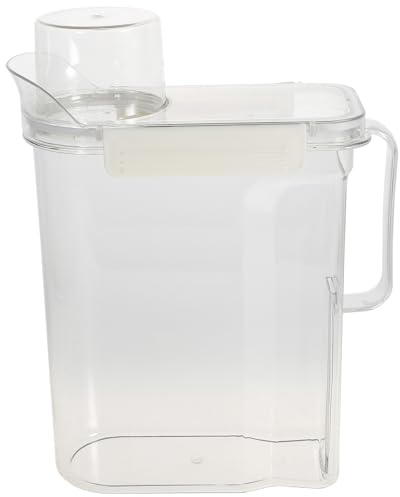 GOOHOCHY Transparenter Wäscheeimer mit Deckel Großer Lotioneimer aus Reißfestem Kunststoff Aufbewahrungsbox für Waschmittel und Flüssigkeiten Praktischer Vorratsbehälter für Haushalt und