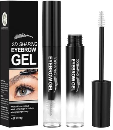 Gel Fixateur Sourcils Transparent, Tenue Longue Sans Résidus Ni Effet Carton, Brosse Précise pour Sourcils Sculptés, Formule Résistante à l'Eau pour un Fini Naturel ou Structuré (1pc)