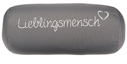 Out of the Blue Nackenrolle Lieblingsmensch auss Polyester, Grau, 30cm x 15 cm x 20 cm
