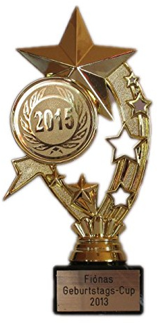 RaRu Geschenk-/Geburtstags-Pokal (Dicker Stern) mit Ihrem Wunschtext graviert (Jetzt mit 2026-Emblem)