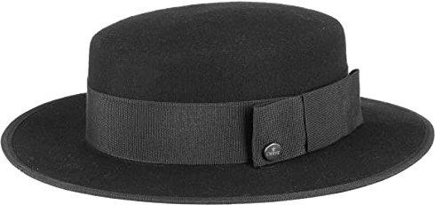 LIERYS Filzhut Kreissäge Damen Herren Sombrero Cordobes Made in Italy Spanischer Wollhut Flamenco mit Ripsband Sommer Winter schwarz 57 cm