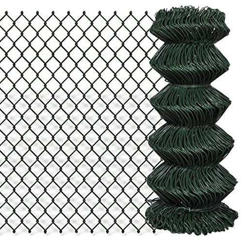 Festnight 25m Maschendrahtzaun H?he 80 cm | Gitterzaun Drahtzaun Metall Gartenzaun | Drahtst?rke: 2,8 mm Maschgr??e: 60 x 60 mm Grün