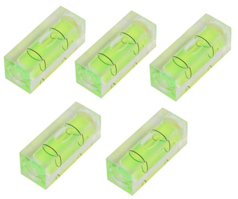 Wasserwaage, 5 Stück 15 x 15 x 40mm Mini Wasserwaage Set Bubble Spirit Level, für Kamerakopf und Präzisionsinstrumente, Acryl und ABS Materialien, 1200 mm Messbereich