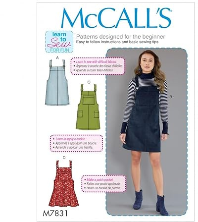 McCalls Sewing Pattern 7831 Dresses, Pinafores D5 (12-14-16-18-20)