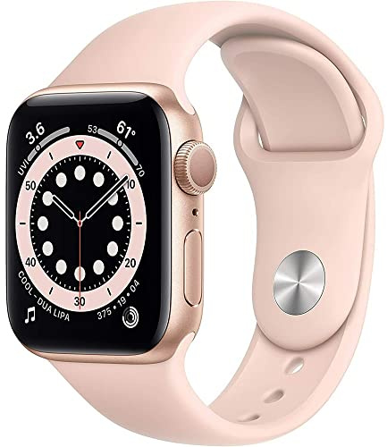 Apple Watch Series 6 (GPS + Cellular, 40mm) - Gold Aluminum Case with Pink Sand Sport Band (Renewed)