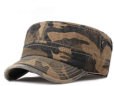 Vintage Camo Army Flat-Cap Herren Verstellbar UV-Schutz Outdoor Sommerhut | Taktisch,Freizeit,Flatcap, Washed Optik, Vintage Look, Angeln Wandern, Freizeit Kappe