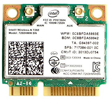 Intel 7260.HMW Dual Band Wirless - AC 7260 Network Adapter+Bluetooth 4.0 Half Mini Pcie WiFi 802.11 b/a/g/n/ac PCIe Network Card for Windows 7 8 10