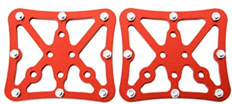 CATAZER Mountainbike, självlåsande pedallåspedal till platt pedaladaptrar lämplig för Shimano SPD-plattformsadaptrar (röd)