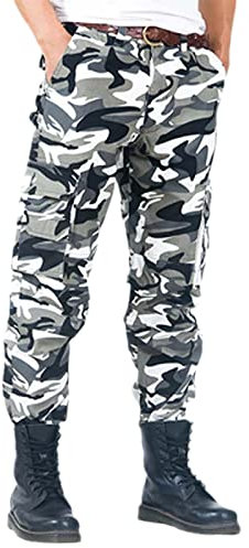 Pantalons Pour Hommes Militaire Tactique Camouflage Cargo Salopette Formation Travail Hors Route Armée Vêtements Masculins Baggy Grande Taille Pantalon Droit Pour Hommes Camouflage blanc M