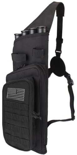 Krayney Multi-function 4-Tubes Back Arrow Quiver Shoulder Hanged Target Shooting Archery Quiver for Arrows Takedown Bow (Black)