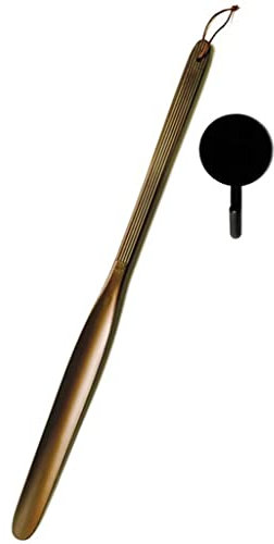 DXIUMZHP Chausse-Pied Ergonomie À l'aise Shoehorn, Domicile Allongé 72CM Shoe Horn, ABS Durable Paresseux Chausse-Pied, Stockage Suspendu (Color : Café, S : 27.8 * 1.4inches)