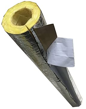 Pipe Insulation,Foil Backed Fiberglass Pipe Wrap,High Temperature Resistant,Waterproof/Retardant,Outdoor Antifreeze Insulation Pipe,Thickness: 30mm,ID:27-108mm (Size : 89mm/3.5in)