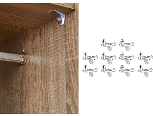 Shelf Support Pegs, 10 Pcs Cupboard Shelf Pegs L Shape Metal Kitchen Cupboard Shelf Supports Kitchen Shelf Supports Plated Shelf Bracket Pegs Pins for Cabinet Bookcase Closet Wardrobe