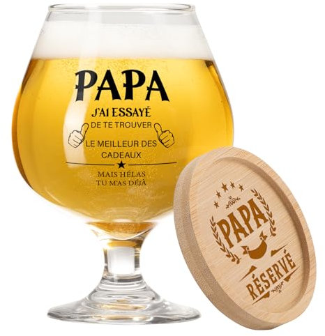 Funnli Cadeau Papa, 17oz Verre À Bière Cadeau Anniversaire Papa, Verre A Biere Cadeaux Anniversaire Noël Fete Des Peres Pour Pere de Fille Fils
