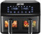 OSTBA Dual Air Fryer, 4+4L Dual Zone Air Fryer with ClearCook, Digital Control Panel, and 8 One-Touch Pre-sets,Sync & Match Cook Function, 1700W Healthy Oil-Free Fryer,Black