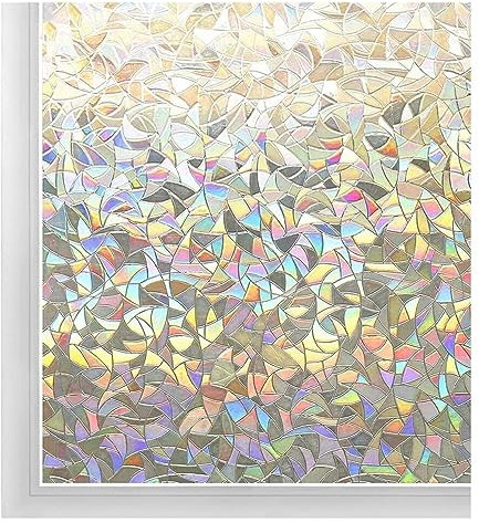 suncatcher Stained Window 3D Rainbow Effect Window Film Vinyl Self Adhesive Film Static Privacy Clings UV Protective Window Sticker (Color : 90x200 Cm)